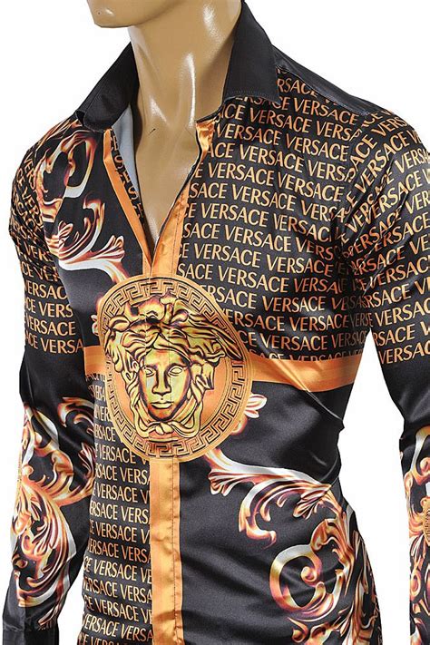 brown mens versace shirt|Versace style shirts for men.